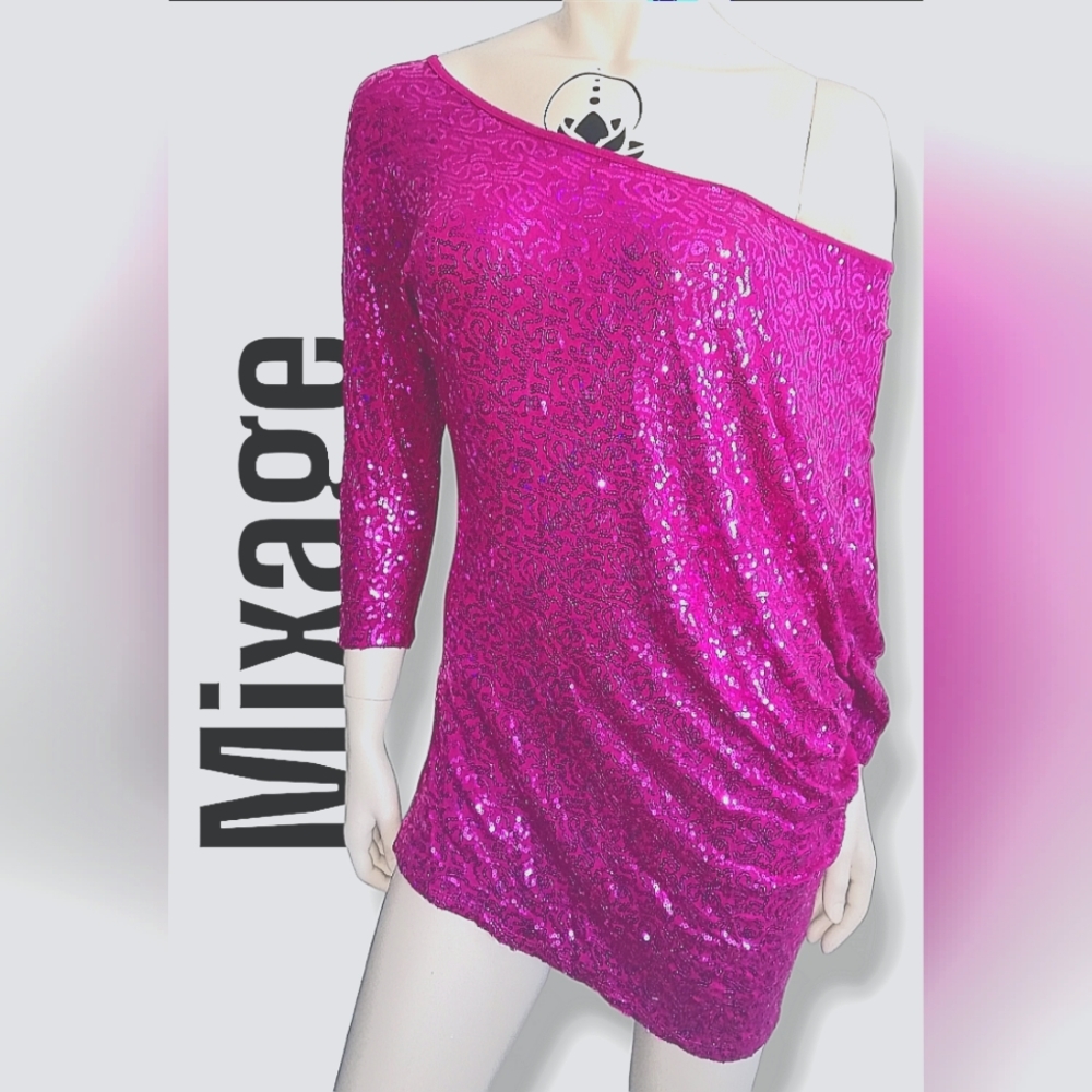 Tunique paillette fushia small